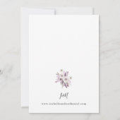 Lavender Lila Floral Wedding Einladung (Rückseite)