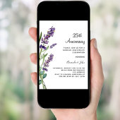 Lavender lila Florale 25. Hochzeitstag Einladung