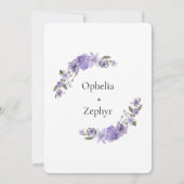 Lavender lila Florale 50. Hochzeit Danke Einladung (Rückseite)