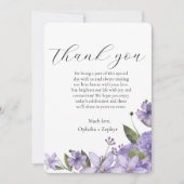 Lavender lila Florale 50. Hochzeit Danke Einladung (Vorderseite)