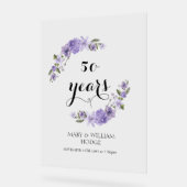 Lavender lila Florale 50. Hochzeitstag Acrylschild (Winkel)