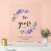 Lavender lila Florale 50. Hochzeitstag Acrylschild (Hochzeit)