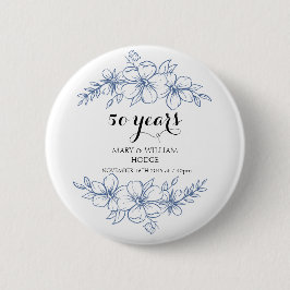 Lavender lila Florale 50. Hochzeitstag Button