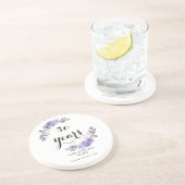 Lavender lila Florale 50. Hochzeitstag Getränkeuntersetzer (Seite)