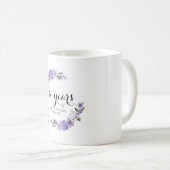 Lavender lila Florale 50. Hochzeitstag Kaffeetasse (VorderseiteRechts)