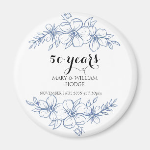 Lavender lila Florale 50. Hochzeitstag Magnet