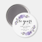 Lavender lila Florale 50. Hochzeitstag Magnet (Vorderseite/Rückseite)