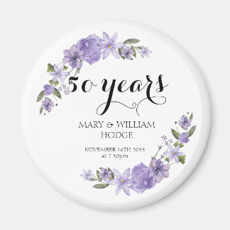 Lavender lila Florale 50. Hochzeitstag Magnet