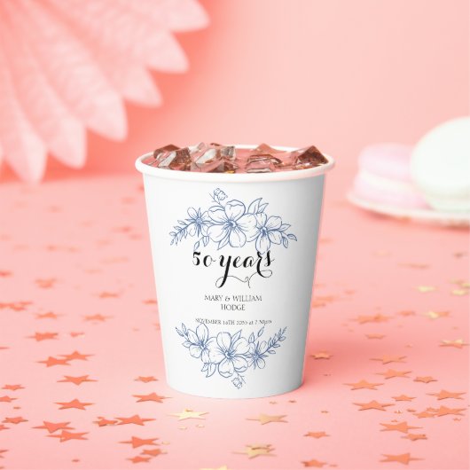Lavender lila Florale 50. Hochzeitstag Pappbecher (Insitu)