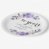 Lavender lila Florale 50. Hochzeitstag Pappteller (Schrägansicht)