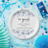 Lavender lila Florale 50. Hochzeitstag Pappteller (Party)