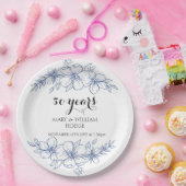 Lavender lila Florale 50. Hochzeitstag Pappteller (Party)