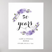 Lavender lila Florale 50. Hochzeitstag Poster (Vorne)
