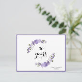 Lavender lila Florale 50. Hochzeitstag Postkarte (Stehend Vorderseite)