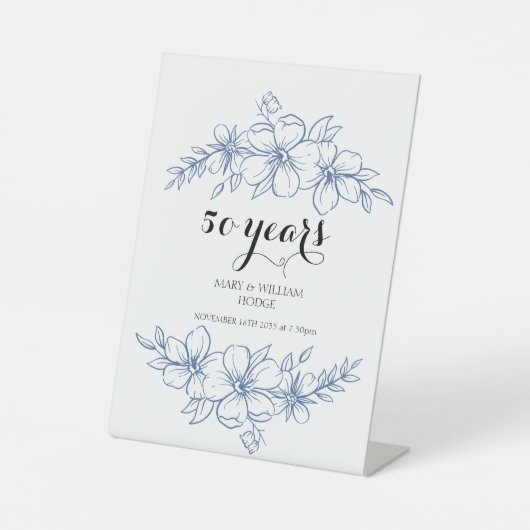 Lavender lila Florale 50. Hochzeitstag Sockelschild (Vorderseite)