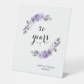 Lavender lila Florale 50. Hochzeitstag Sockelschild (Vorderseite)