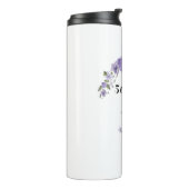 Lavender lila Florale 50. Hochzeitstag Thermosbecher (Nach links gedreht)