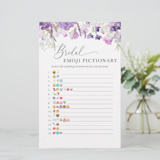 Lavender lila florale Bridal Emoji pikant (Stehend Vorderseite)