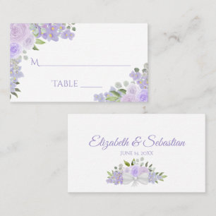 Lavender Lila florale Elegant Hochzeitssommerkarte Platzkarte
