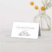 Lavender Lila florale Elegant Wedding Write-In Platzkarte (Rückseite)