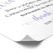 Lavender Lila florale Rustikale Hochzeit Begrüßung Poster (Ecke)