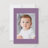 lavender lila florale Taufe danke Karte (Rückseite)