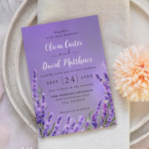 Lavender Lila Florals Hochzeitseinladung