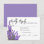Lavender Lila Florals Wedding RSVP Card Karte (Vorne/Hinten)