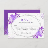 Lavender Lila florgraue Rahmen Wedding RSVP (Vorne/Hinten)