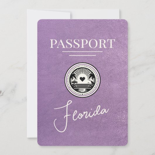 Lavender Lila Florida Passport Save the Date (Vorderseite)