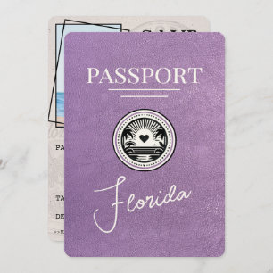 Lavender Lila Florida Passport Save the Date
