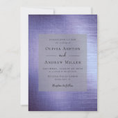 Lavender Lila Foil Brushed Metal Wedding Einladung (Vorderseite)