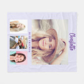 Lavender lila Foto Collage Girl Freunden Fleecedecke (Vorderseite (Horizontal))