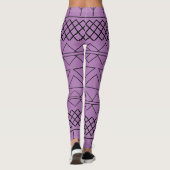 Lavender Lila Geometric Muster Leggings (Rückseite)