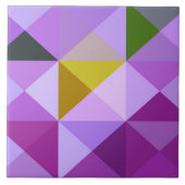 Lavender Lila Geometric Quilt Style Tile Trivet Fliese (Vorderseite)