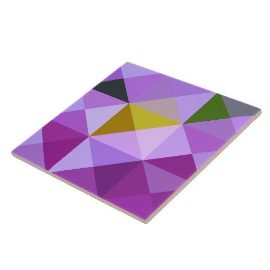 Lavender Lila Geometric Quilt Style Tile Trivet Fliese (Seite)