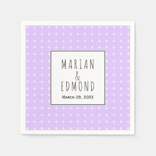 Lavender lila geometrische Typografie Hochzeit Serviette