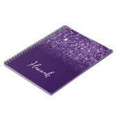 Lavender Lila Glitzer Ombre Script Name Notizblock (Linke Seite)