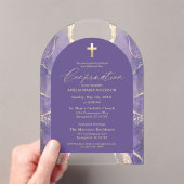 Lavender Lila Gold Agate Confirmation Modern Acryleinladungen (Insitu (Handheld))