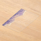 Lavender Lila Gold Agate Moderne Hochzeit Acryleinladungen (Ablage )