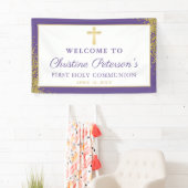 Lavender Lila Gold First Holy Community Banner (Insitu)