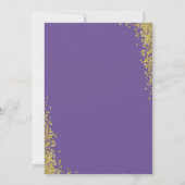Lavender Lila Gold Glitzer Erste Heilige Kommune Einladung (Rückseite)