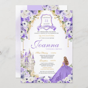 Lavender Lila Gold Königliche Prinzessin Burg Einladung