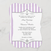 Lavender Lila Gray Nautical Wedding Einladung (Vorne/Hinten)