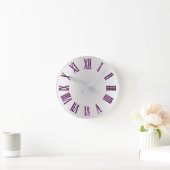 Lavender Lila Gray Silver Ombre Minimal Schwarz Runde Wanduhr (Zuhause)