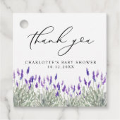 Lavender Lila Greenery Gender Neutral Baby Dusche Geschenkanhänger (Vorderseite)