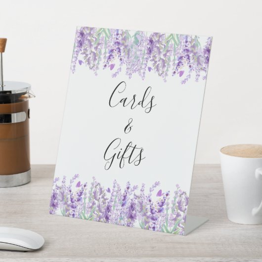 Lavender Lila Grüne Karten Geschenke Hochzeit Sockelschild (In SItu)