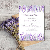 Lavender Lila grüne Wasserfarbe Elegante Save The Date
