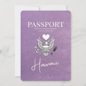 Lavender Lila Hawaii Pass Einladung zur Hochzeit (Rückseite)