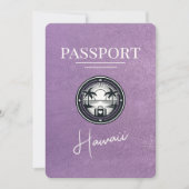 Lavender Lila Hawaii Passport Save the Date (Vorderseite)